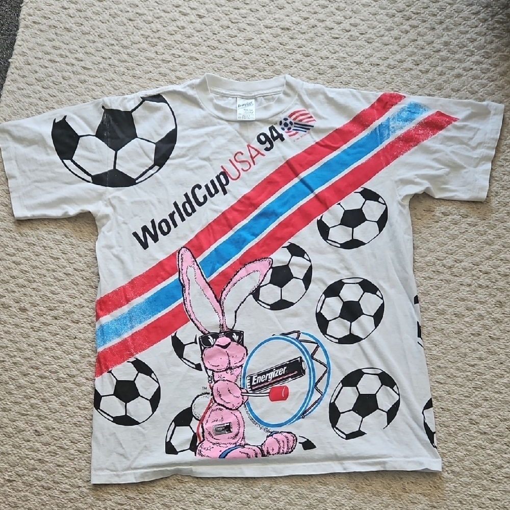 Red and White Short Sleeve Soccer Tee